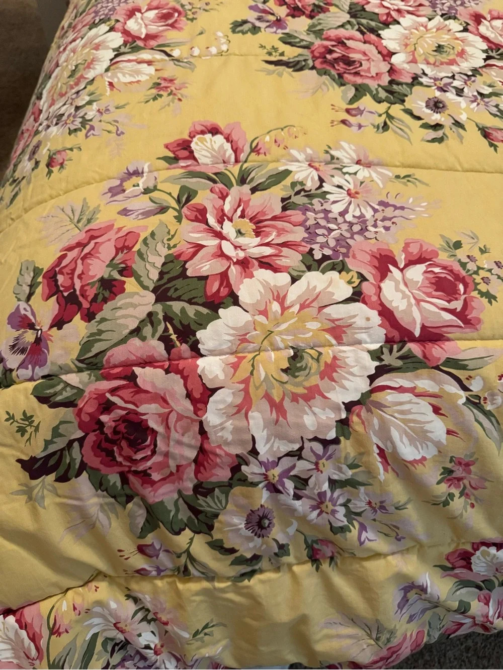 Vtg Ralph Lauren Sophie Brooke Queen Bedding Set Yellow Floral Comforter Sheets